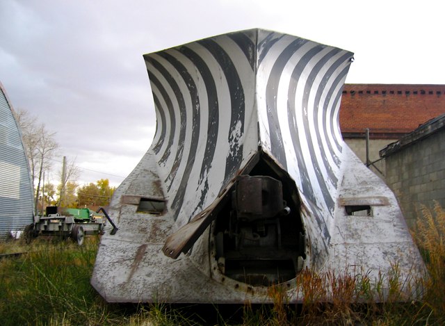 A railroad snowplow.