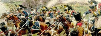 French cuirassiers 
slaughtering Russian infantry.