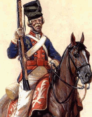 Russian cavalryman (horse jager)
in the end of 18th century