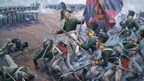 Russian infantry vs
French infantry at
Austerlitz, by Ezhov.