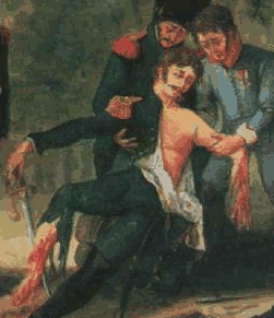 Officer of 2nd Chasseurs
before amputation at Hanau in 1813