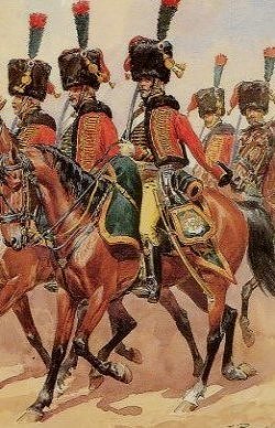 Guard Horse Chasseurs 
in 1804 in parade uniforms.
Picture by Rousellot
