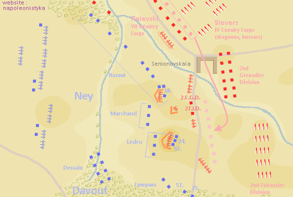 Battle of Borodino 1812.
Situation after Ney's and Davout's attack