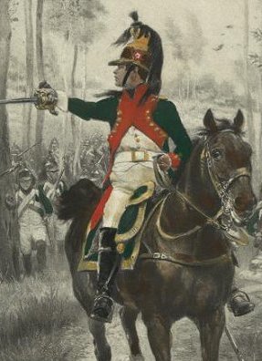Officer and dragoons in 1806.