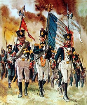 French line infantry, 
picture by L.F. Funcken