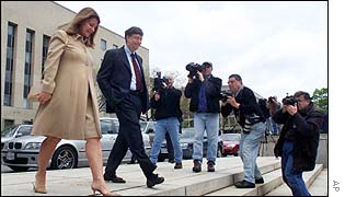 Melinda and Bill Gates outside the court