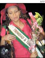 Miss Trinidad and Tobago Janelle Denice Rajnauth  on arrival 