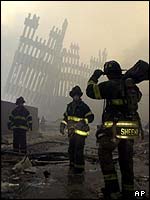 Ruins of World Trade Center in New York