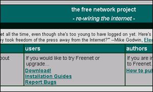 Freenet web site screenshot