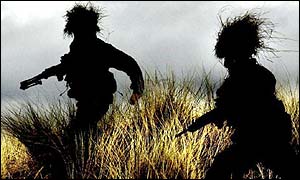 Royal Marines in training in Scotland