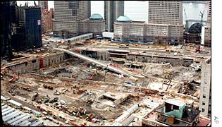 Ground zero in New York, six months after the attack