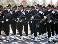 IRGC troops parade on Quds Day in Tehran