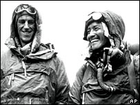 Edmund Hillary (L) and Sherpa Tenzing Norgay (R)