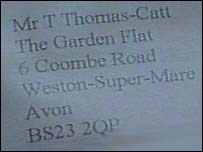 Thomas receives letters addressed to Mr T Thomas-Catt