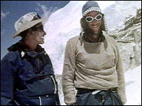 Tenzing Norgay and Edmund Hillary on Everest