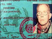 Iain Hook's UN identity card