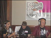 Image of podcaster Richard Vobes and crew at PodcastConUK