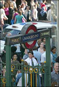 Commuters at Tottenham Court Road station