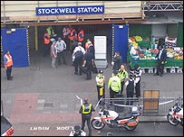 BBC News website reader Chris Pollard sent this picture of Stockwell station after the shooting