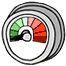 Cartoon dial from energy calculator