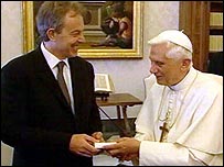 Tony Blair and Pope Benedict XVI