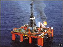 Oil rig at sea