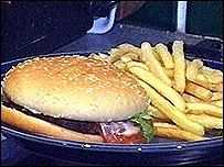 Burger and chips