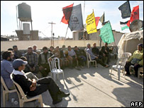 Palestinian "human shields" on top of a building in Beit Lahiya, Gaza