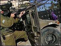 Israeli soldier in the occupied Palestinian territories