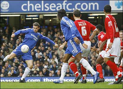 Andriy Shevchenko prepares to unleash a shot