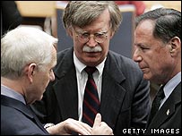 British, US and Israeli ambassadors at the UN, August 2006