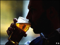 A man drinks a pint of beer (file image)