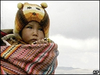 File photo of a young child in the Andes