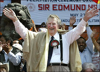 Sir Edmund Hillary in Kathmandu in 2003