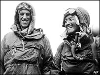 Sir Edmund Hillary who, along with Sherpa Tenzing Norgay, climbed Mount Everest in 1953