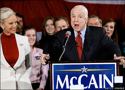 John McCain speaks at a rally in Charleston, South Carolina