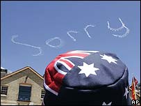 Plane writes 'sorry' in the sky