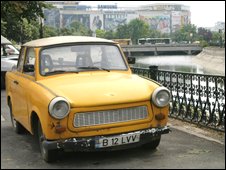 A Trabant car in Romania, BBC