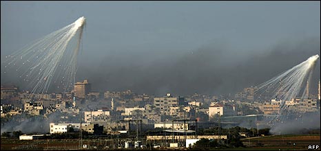 Israeli shell bursts overe Gaza