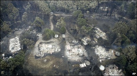 Aftermath of wildfires in Kinglake, 08/02