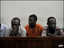 Suspected Somali pirates in a Kenyan court. File photo