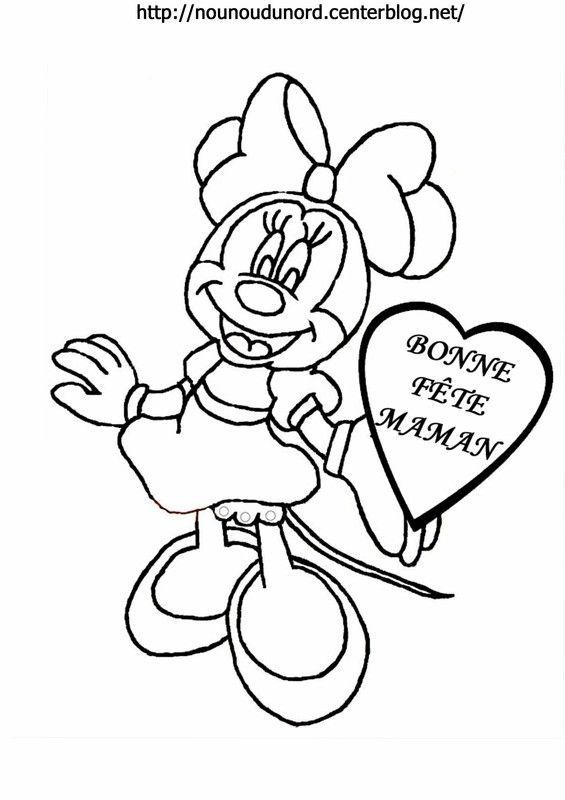 Coloriage minnie fête des mères