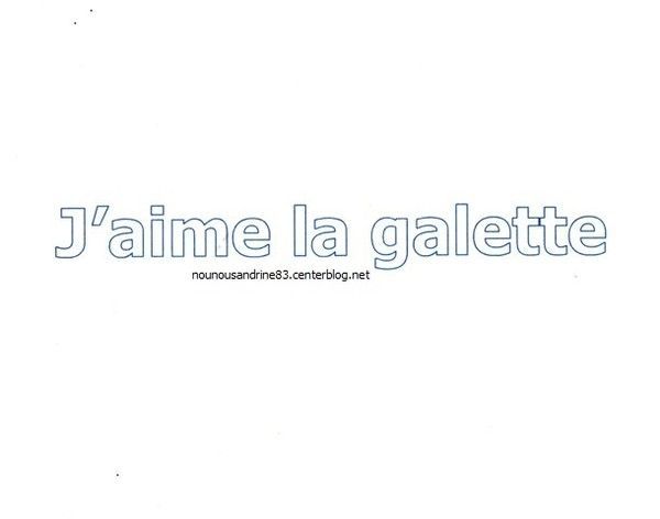 activité manuelle : j'aime la galette