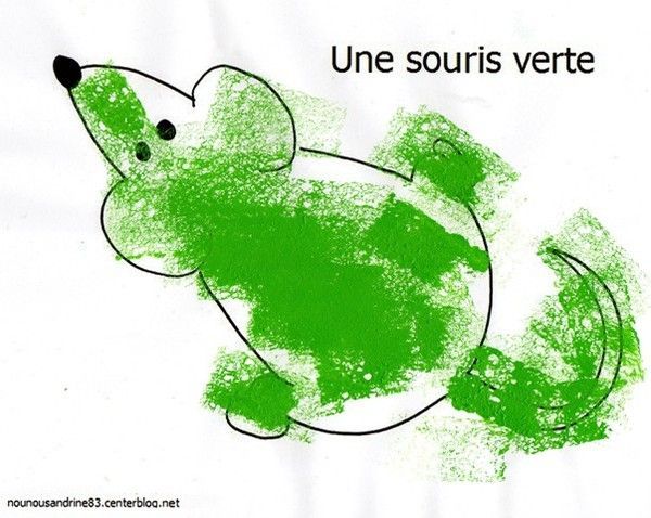 activité manuelle : souris verte