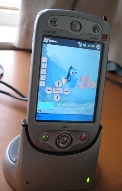 phone running TodayPlayer with nemo skin