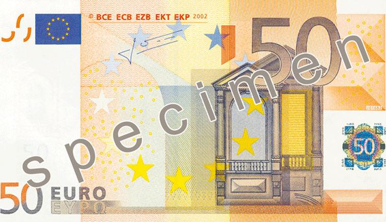 50 Euro Banknote Actual Size Image