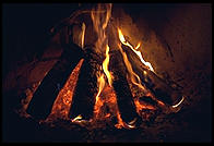 A fireplace in Skansen in Stockholm