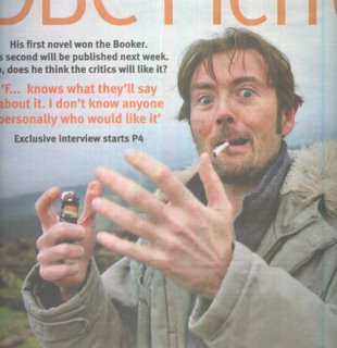 DBC Pierre was pictured on the cover of The Weekend Australian's Review supplement for 25-26 February, 2006