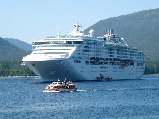 Sea Princess anchored out in Ketchikan, Alaska. July 6, 2009.