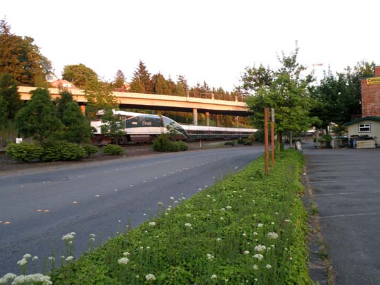 Amtrak passing through Mount Vernon.